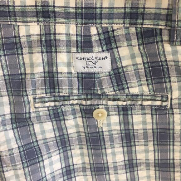 Vineyard By Shep & Ian Blue Green White Plaid Shorts  Men's Size - Picture 11 of 16